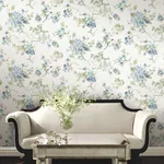 York Designer Series Veiled Garden Sky Blue Floral Wallpaper | Wallpaper Twins York Designer Series Veiled Garden Sky Blue Floral Wallpaper - SKU LL3229
