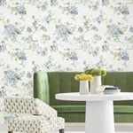 York Designer Series Veiled Garden Sky Blue Floral Wallpaper | Wallpaper Twins York Designer Series Veiled Garden Sky Blue Floral Wallpaper - SKU LL3229