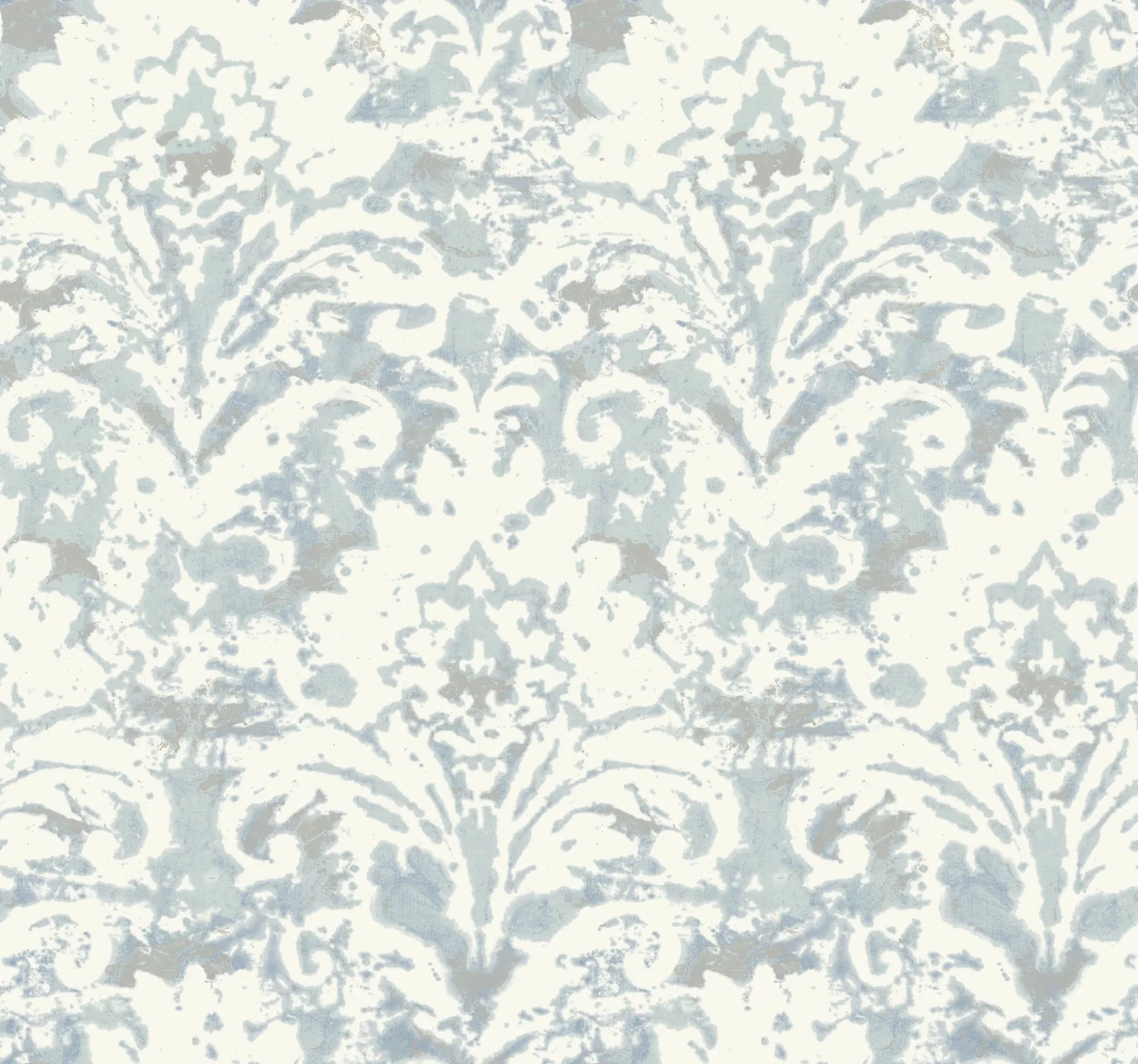 York Designer Series Velvet Crush Damask Blue & Pearl Wallpaper - SKU DF3335
