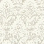 York Designer Series Velvet Crush Damask Cream & Pearl Wallpaper - SKU DF3334