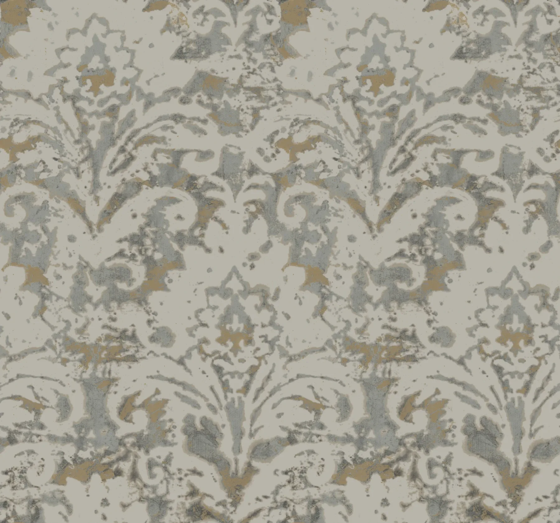York Designer Series Velvet Crush Damask Taupe & Gold Wallpaper - SKU DF3331