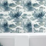 York Designer Series Water Lily Dark Blue Wallpaper | Wallpaper Twins York Designer Series Water Lily Dark Blue Wallpaper - SKU NA0527