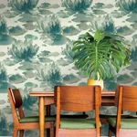 York Designer Series Water Lily Green Wallpaper | Wallpaper Twins York Designer Series Water Lily Green Wallpaper - SKU NA0526