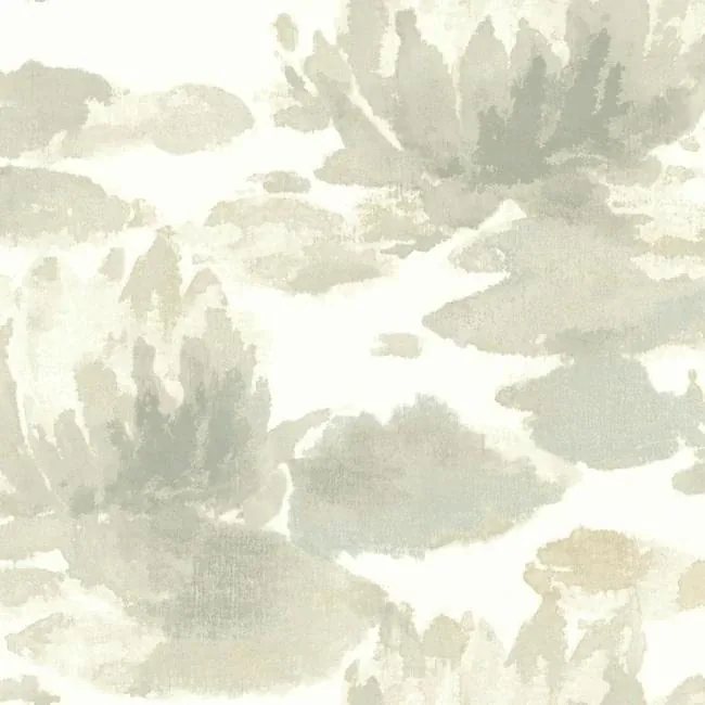 York Designer Series Water Lily Grey Wallpaper - SKU NA0524