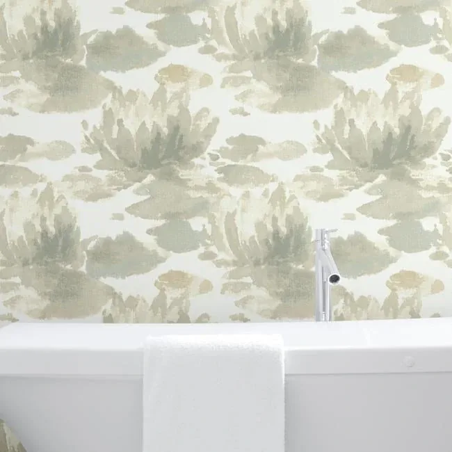 York Designer Series Water Lily Grey Wallpaper - SKU NA0524
