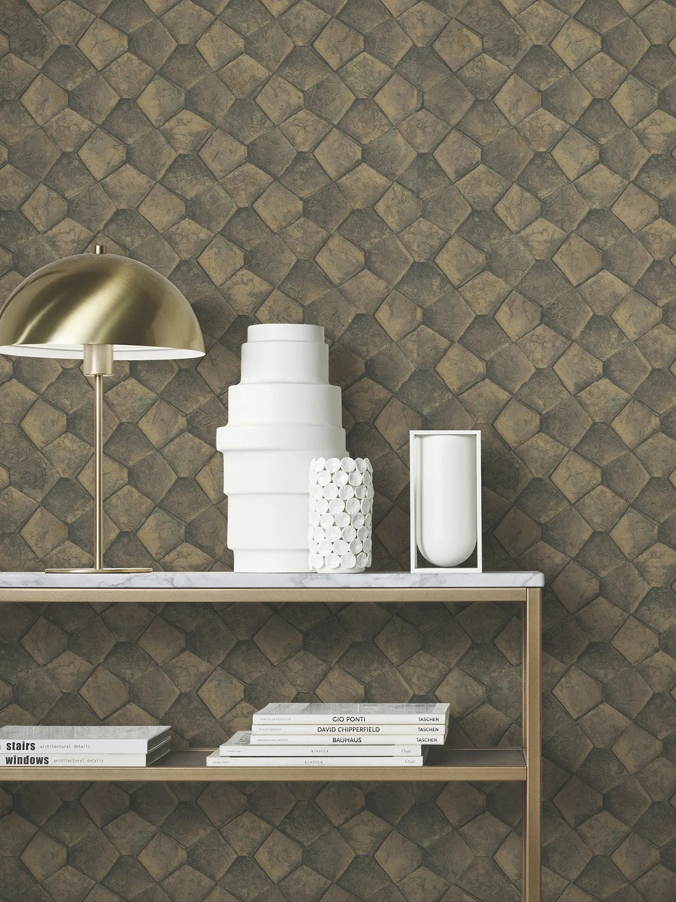 York Designer Series Waterford Gold Tiled Wallpaper - SKU MA34909