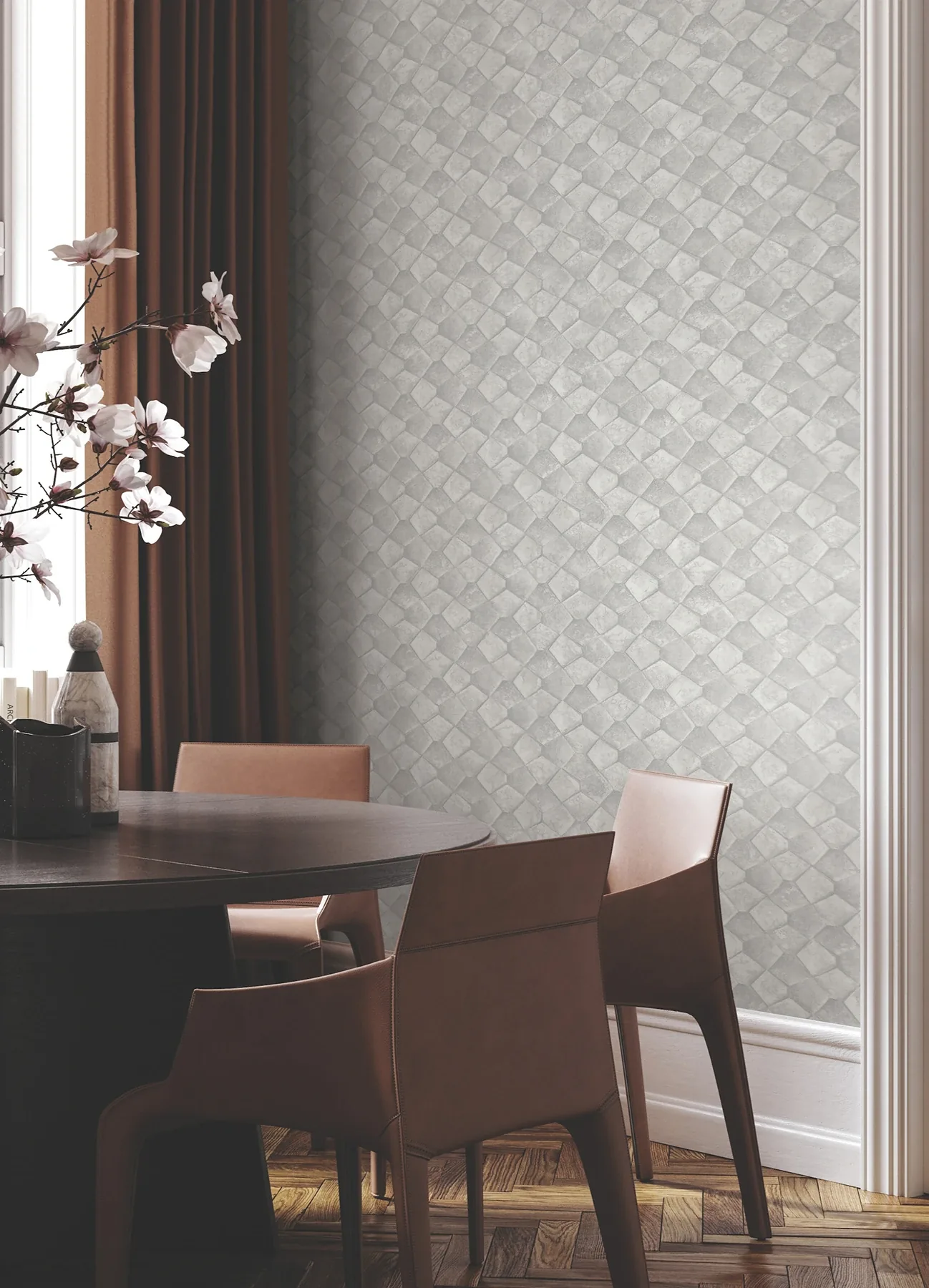 York Designer Series Waterford Grey Tiled Wallpaper | Wallpaper Twins York Designer Series Waterford Grey Tiled Wallpaper - SKU MA34907