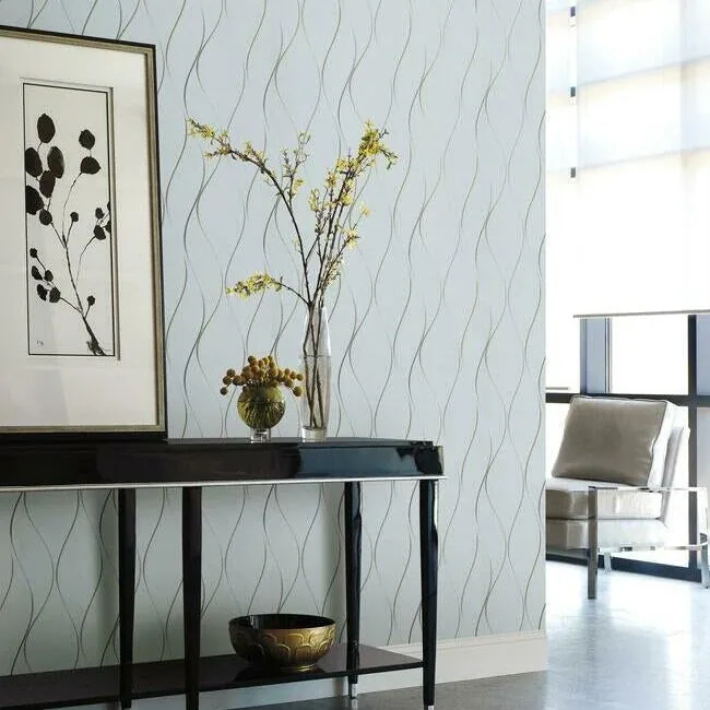 York Designer Series Wavy Stripe Light Blue Wallpaper | Wallpaper Twins York Designer Series Wavy Stripe Light Blue Wallpaper - SKU DD3701