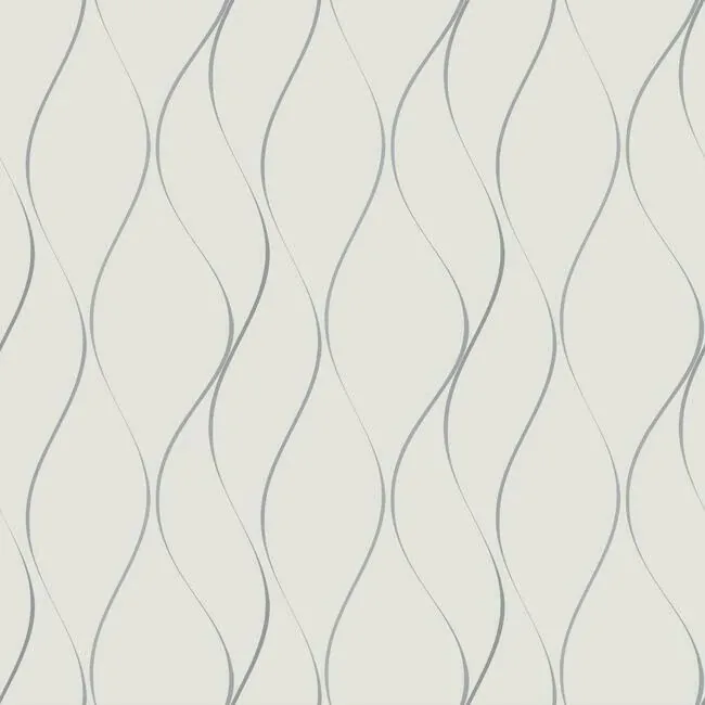 Y6201401 | Wavy Stripe Off White & Silver Metallic Wallpaper