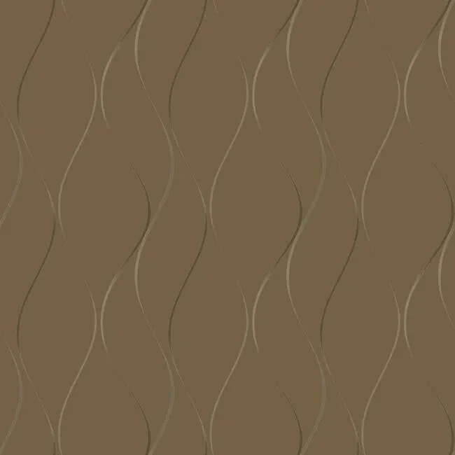 York Designer Series Wavy Stripe Tan Metallic Wallpaper - SKU Y6201406