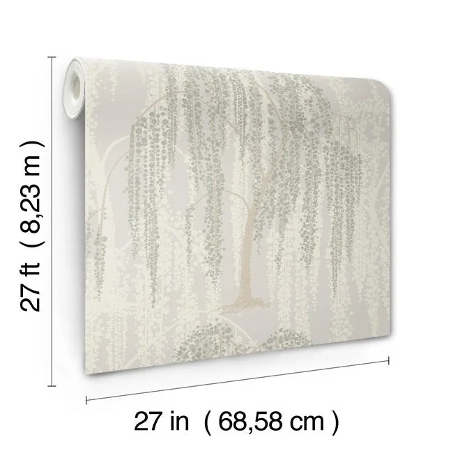 York Designer Series Willow Glow Light Taupe Wallpaper - SKU DT5064