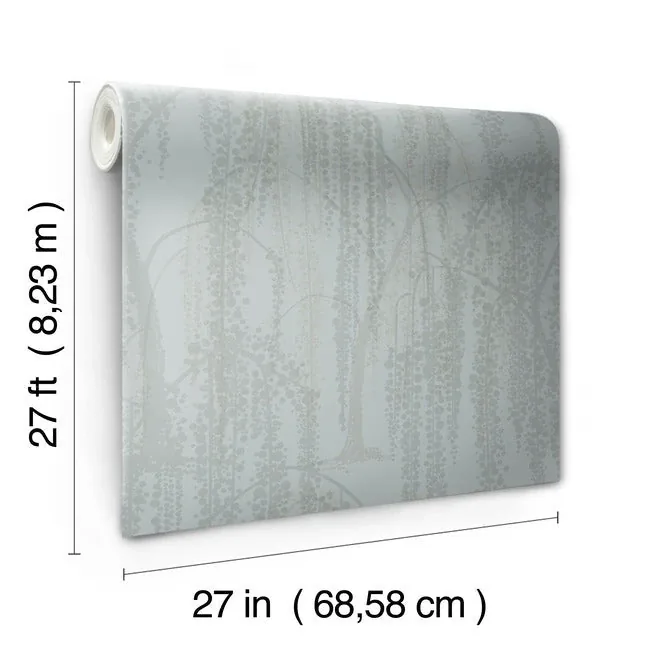 York Designer Series Willow Glow Smokey Blue Wallpaper | Wallpaper Twins York Designer Series Willow Glow Smokey Blue Wallpaper - SKU DT5063