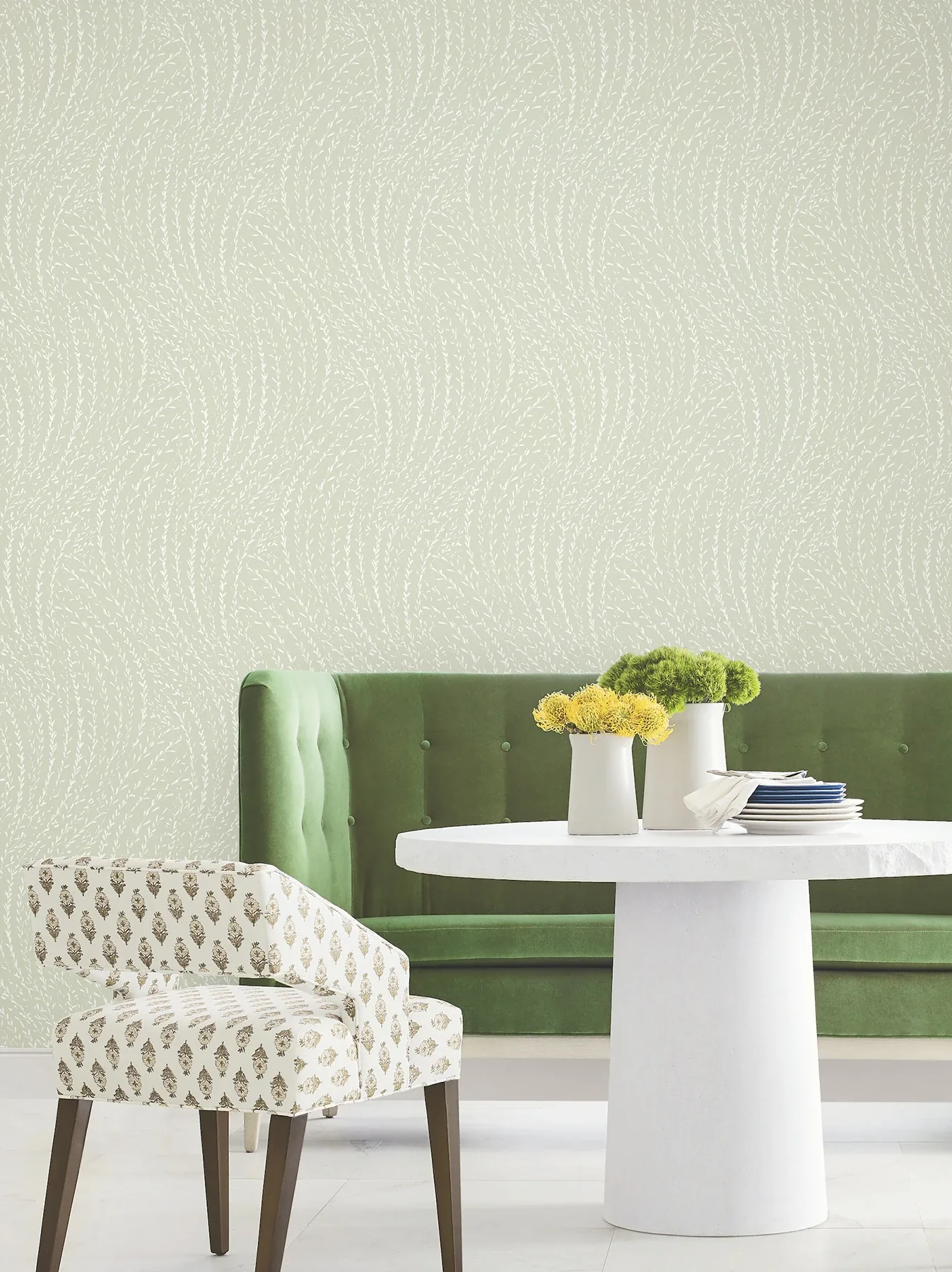 York Designer Series Willow Song Sage Botanical Wallpaper | Wallpaper Twins York Designer Series Willow Song Sage Botanical Wallpaper - SKU LL3221