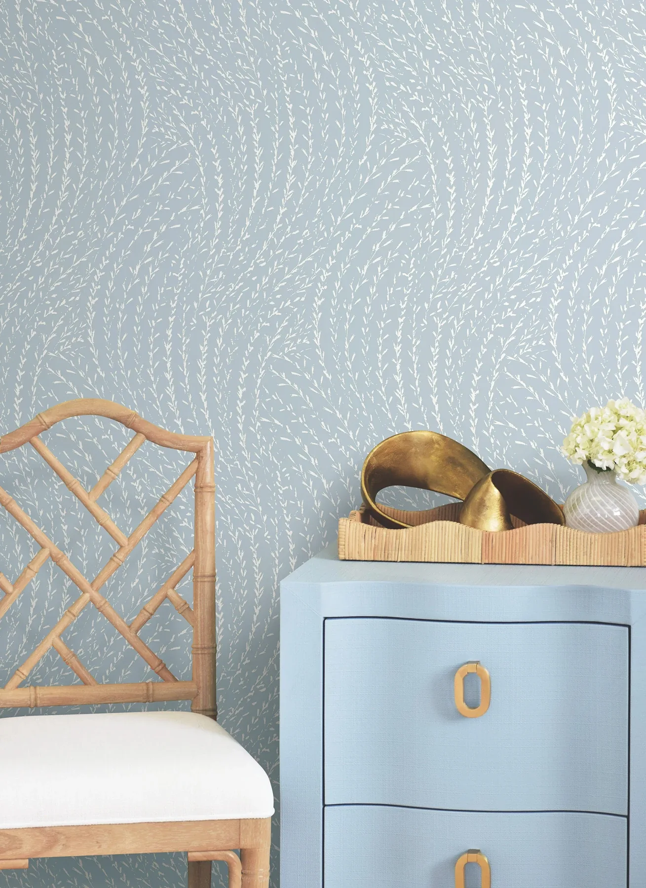 York Designer Series Willow Song Sky Blue Botanical Wallpaper | Wallpaper Twins York Designer Series Willow Song Sky Blue Botanical Wallpaper - SKU LL3223