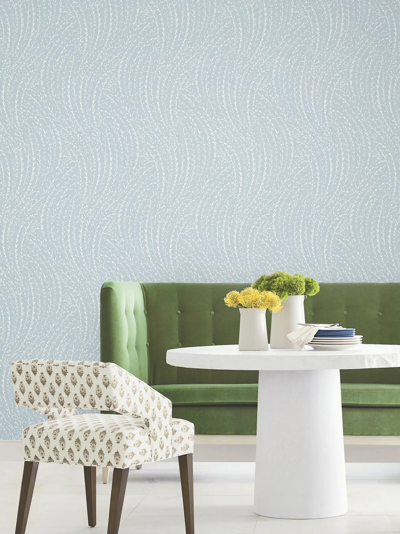York Designer Series Willow Song Sky Blue Botanical Wallpaper | Wallpaper Twins York Designer Series Willow Song Sky Blue Botanical Wallpaper - SKU LL3223