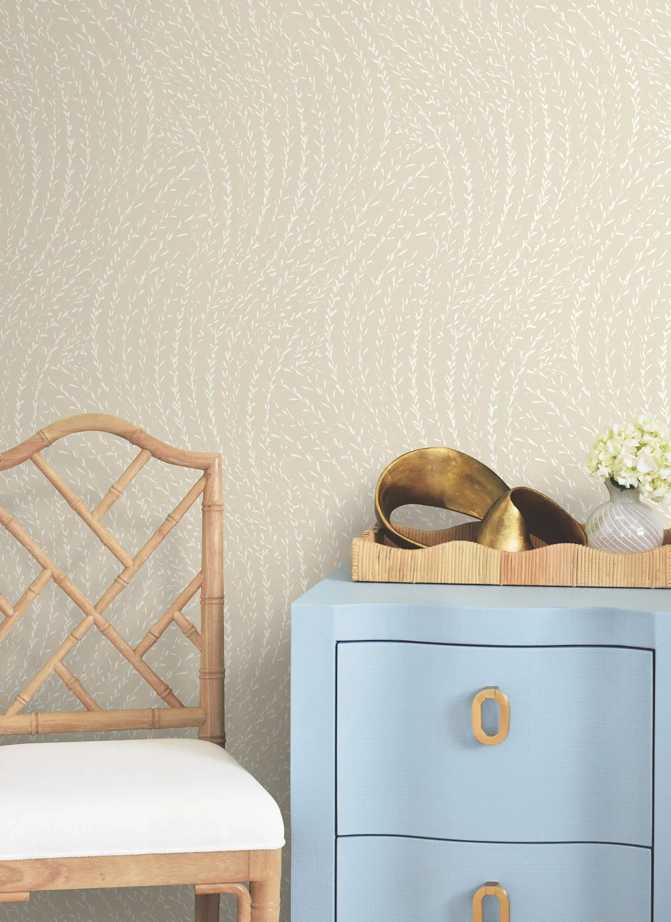 York Designer Series Willow Song Wheat Botanical Wallpaper | Wallpaper Twins York Designer Series Willow Song Wheat Botanical Wallpaper - SKU LL3219