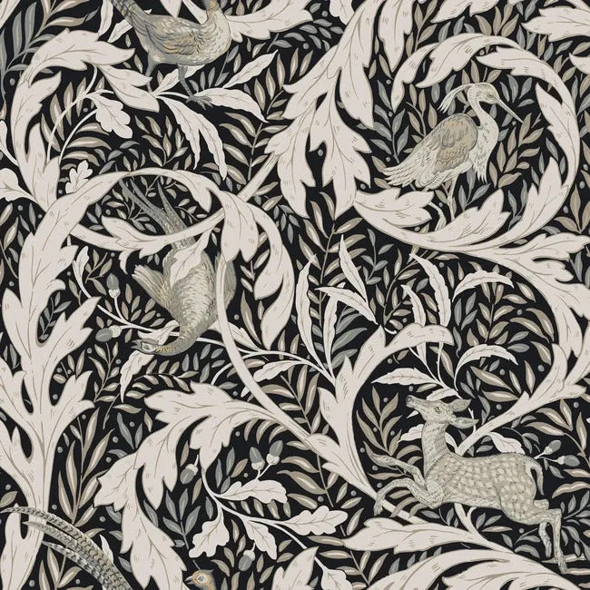 AC9122 | Woodland Tapestry Black Wallpaper