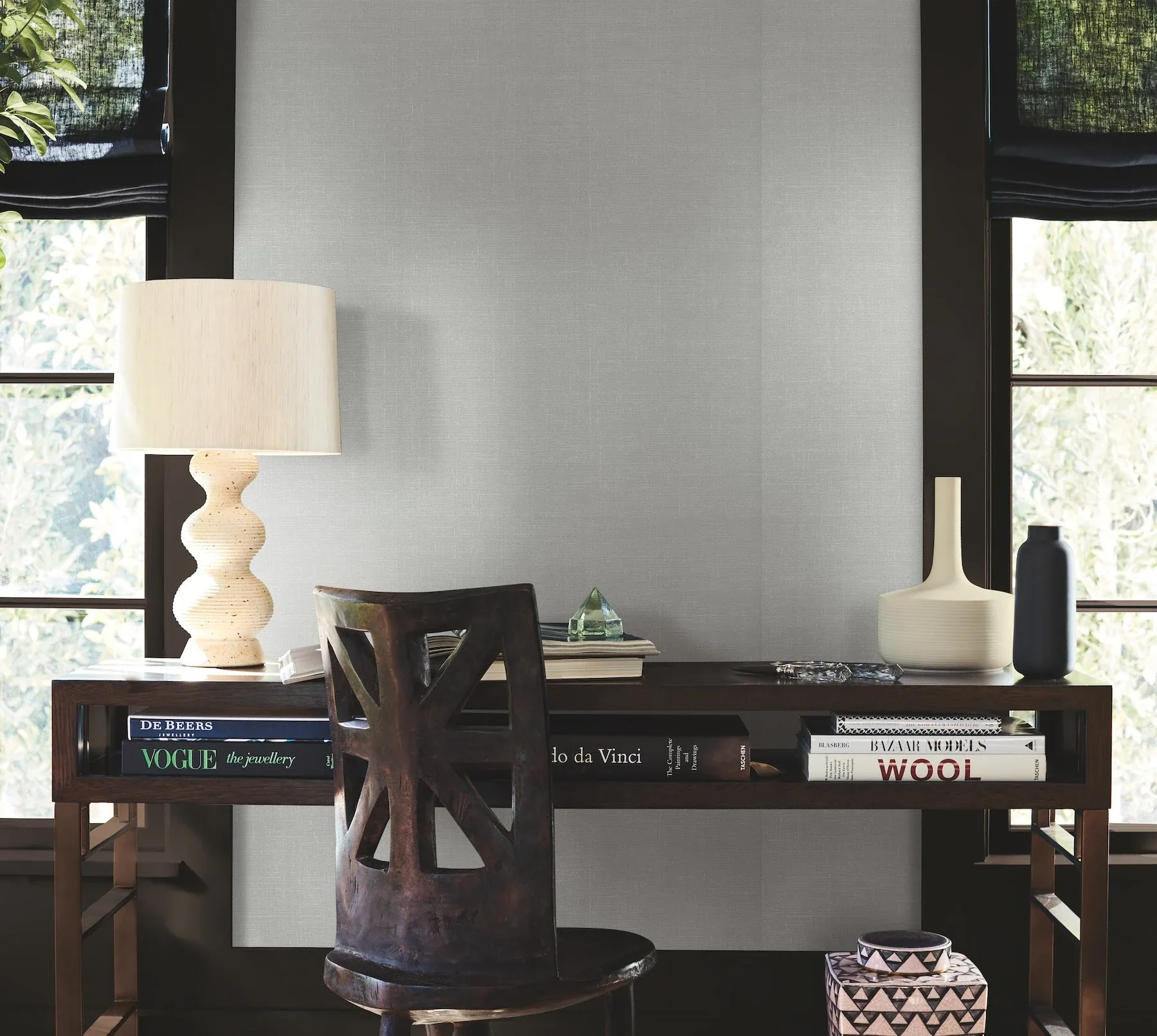 York Designer Series Woven Linen Dove Wallpaper - SKU AB1804