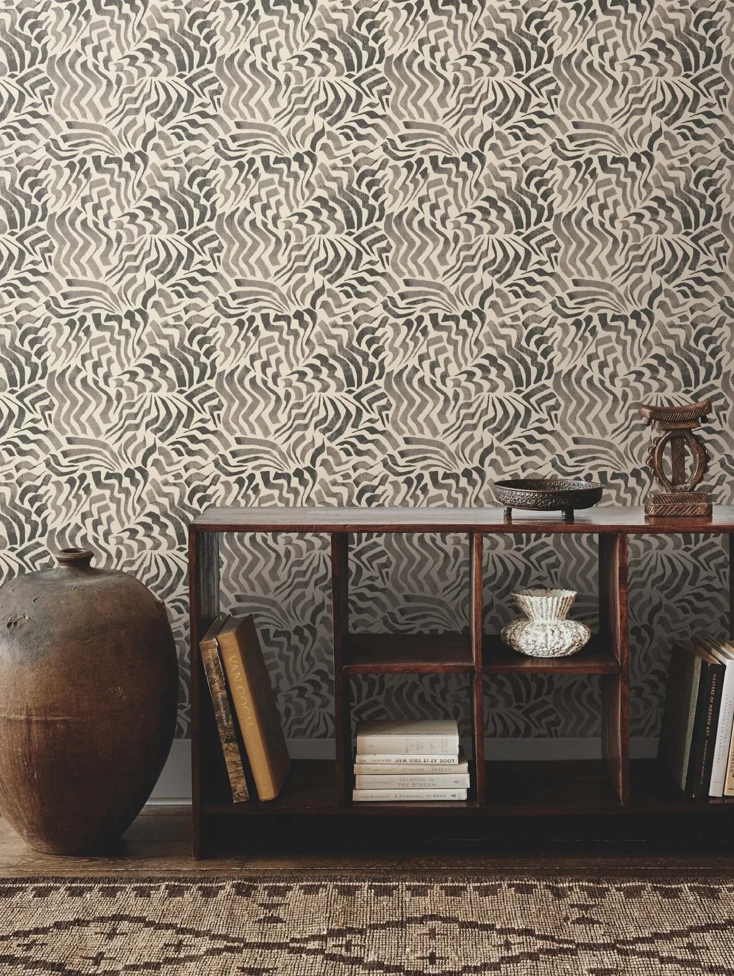 York Designer Series Zora Wave Charcoal Wallpaper | Wallpaper Twins York Designer Series Zora Wave Charcoal Wallpaper - SKU LM5324
