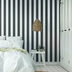 York Wallcoverings 3-in Stripe Black & White Wallpaper - SKU ST5691