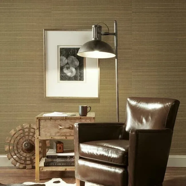 York Wallcoverings Abaca Weave Brown Wallpaper - SKU GL0502