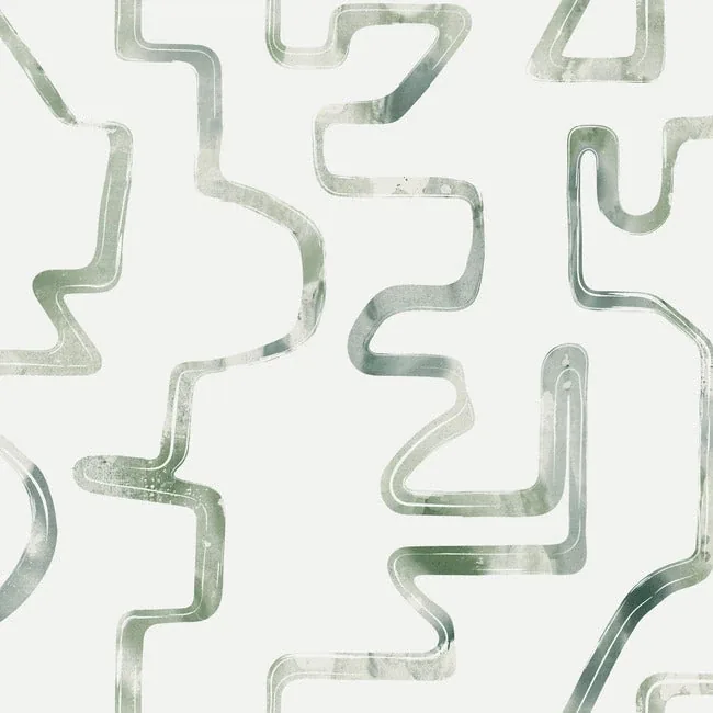 AG2051 | Abstract Aura Green & Grey Wallpaper