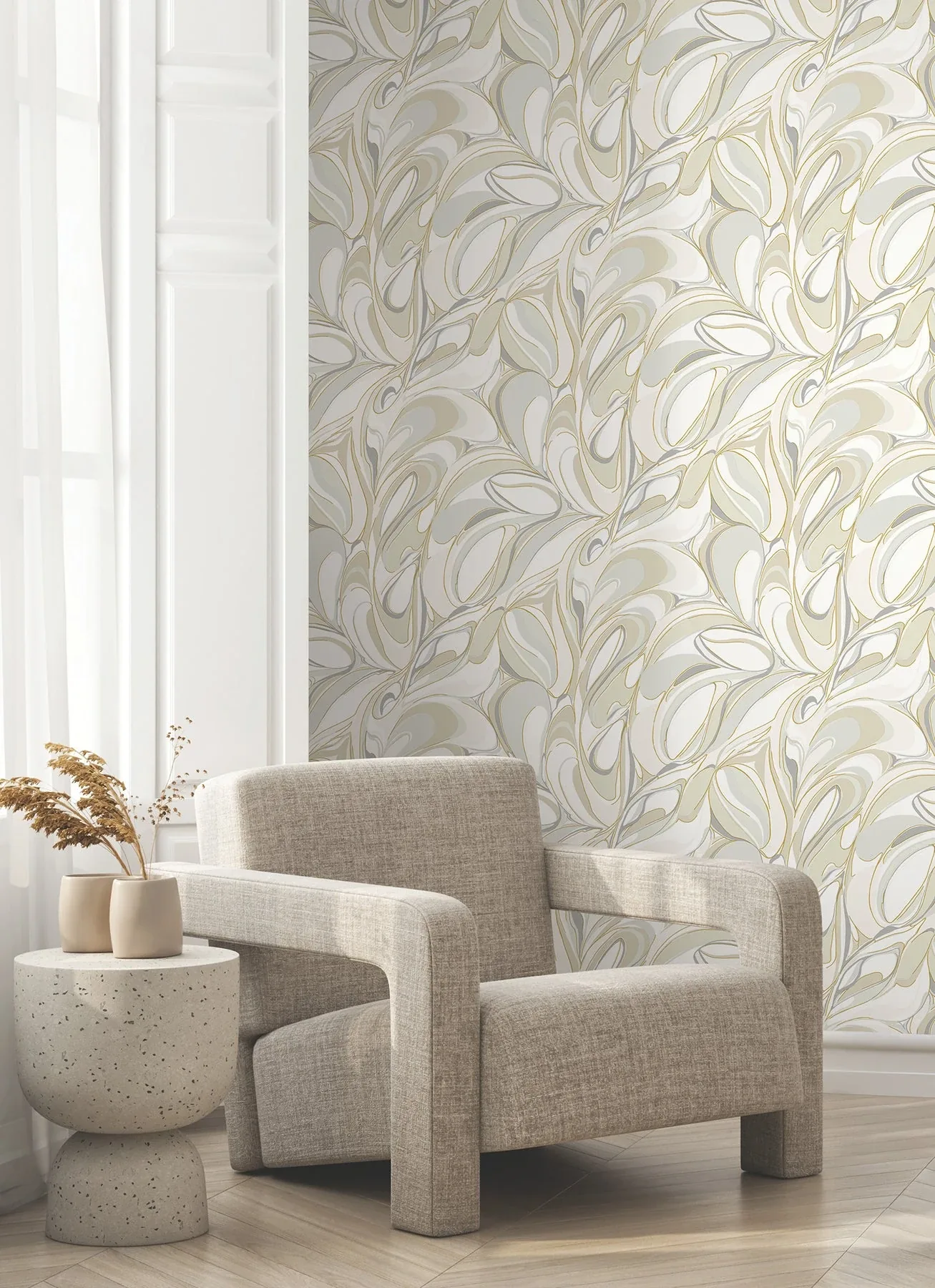 York Wallcoverings Achate Beige & Grey Wallpaper - SKU GN2563