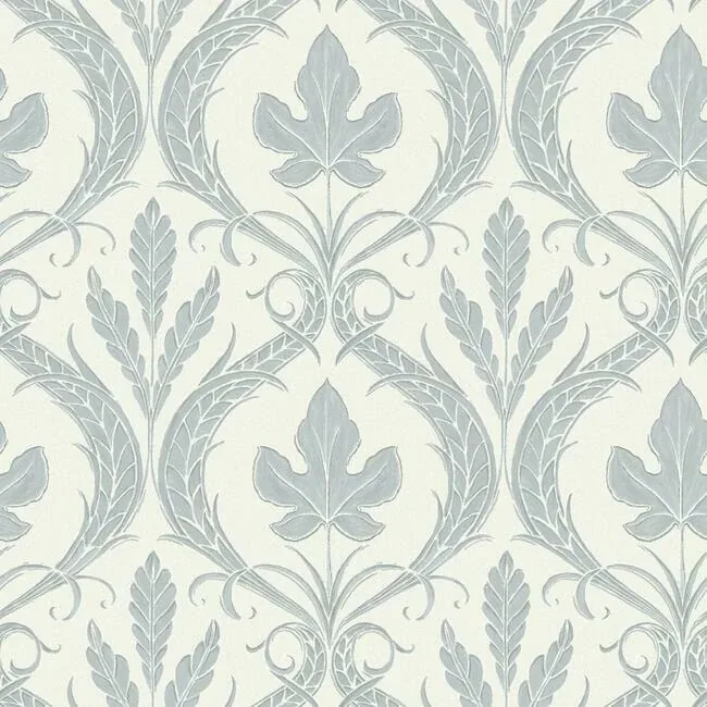 DM4922 | Adirondack Damask Blue & Beige Wallpaper