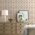 York Wallcoverings Adirondack Damask Brown & Beige Wallpaper | Wallpaper Twins York Wallcoverings Adirondack Damask Brown & Beige Wallpaper - SKU DM4923