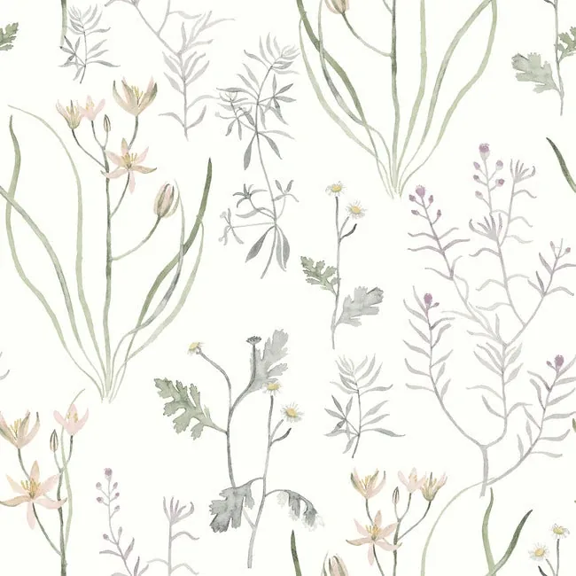 PSW1521RL | Alpine Botanical Lavender Peel & Stick Wallpaper