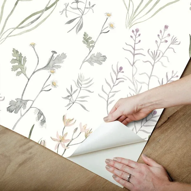 York Wallcoverings Alpine Botanical Lavender Peel & Stick Wallpaper | Wallpaper Twins York Wallcoverings Alpine Botanical Lavender Peel & Stick Wallpaper - SKU PSW1521RL