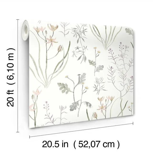 York Wallcoverings Alpine Botanical Lavender Peel & Stick Wallpaper | Wallpaper Twins York Wallcoverings Alpine Botanical Lavender Peel & Stick Wallpaper - SKU PSW1521RL
