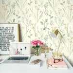 York Wallcoverings Alpine Botanical White Wallpaper | Wallpaper Twins York Wallcoverings Alpine Botanical White Wallpaper - SKU NR1565