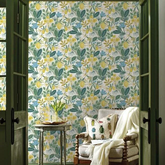 York Wallcoverings Amalfi Blue & Green Peel & Stick Wallpaper - SKU PSW1318RL