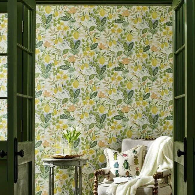 York Wallcoverings Amalfi Pink & Green Peel & Stick Wallpaper - SKU PSW1319RL