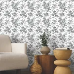 York Wallcoverings Anemone Toile Black Wallpaper | Wallpaper Twins York Wallcoverings Anemone Toile Black Wallpaper - SKU RT7875