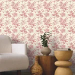 York Wallcoverings Anemone Toile French Red Wallpaper - SKU RT7871
