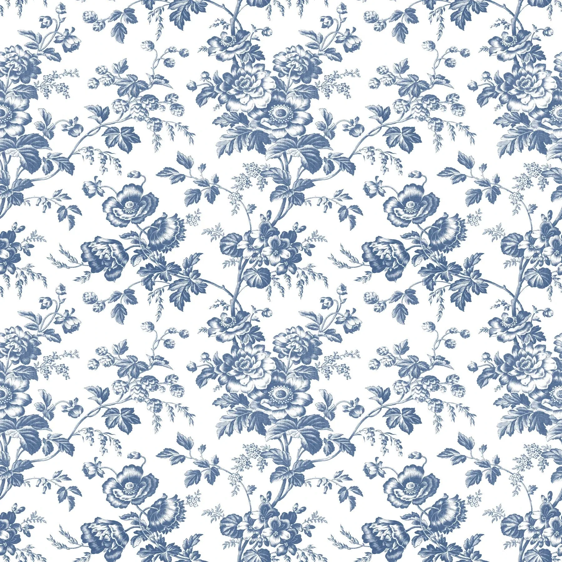 RT7873 | Anemone Toile Navy Wallpaper