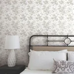 York Wallcoverings Anemone Toile Taupe Wallpaper | Wallpaper Twins York Wallcoverings Anemone Toile Taupe Wallpaper - SKU RT7872