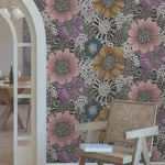 York Wallcoverings Anemones Black Peel & Stick Wallpaper | Wallpaper Twins York Wallcoverings Anemones Black Peel & Stick Wallpaper - SKU PSW1638RL