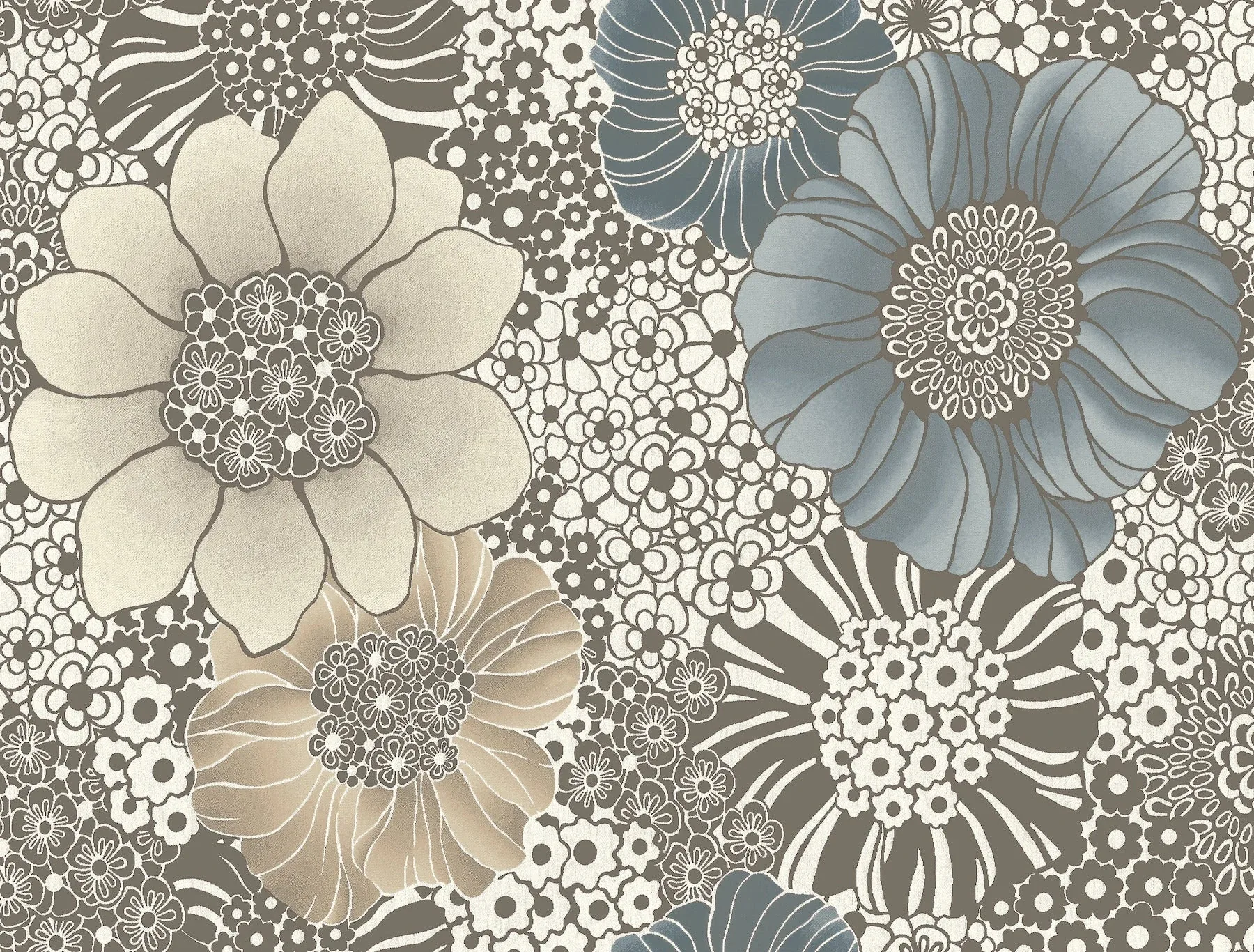 York Wallcoverings Anemones Brown Peel & Stick Wallpaper - SKU PSW1639RL