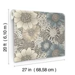 York Wallcoverings Anemones Brown Peel & Stick Wallpaper | Wallpaper Twins York Wallcoverings Anemones Brown Peel & Stick Wallpaper - SKU PSW1639RL