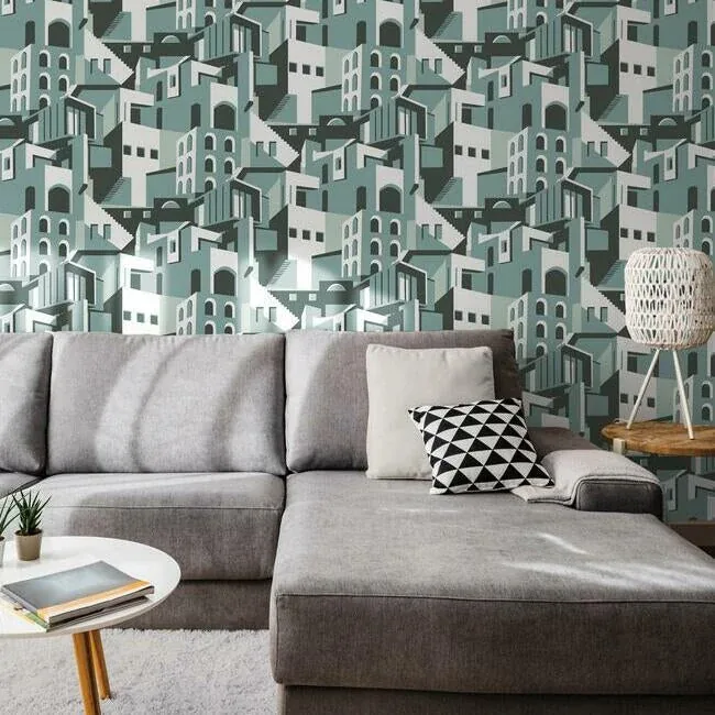 York Wallcoverings Arch Architectural Blue Grey Peel & Stick Wallpaper | Wallpaper Twins York Wallcoverings Arch Architectural Blue Grey Peel & Stick Wallpaper - SKU PSW1246RL