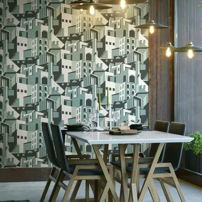 York Wallcoverings Arch Architectural Blue Grey Peel & Stick Wallpaper | Wallpaper Twins York Wallcoverings Arch Architectural Blue Grey Peel & Stick Wallpaper - SKU PSW1246RL