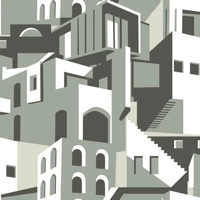 York Wallcoverings Arch Architectural Grey Peel & Stick Wallpaper - SKU PSW1247RL