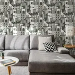 York Wallcoverings Arch Architectural Grey Peel & Stick Wallpaper - SKU PSW1247RL