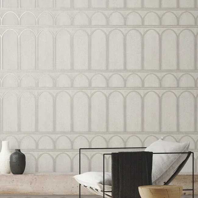 York Wallcoverings Arches Grey & Pearl Wallpaper | Wallpaper Twins York Wallcoverings Arches Grey & Pearl Wallpaper - SKU MN1832