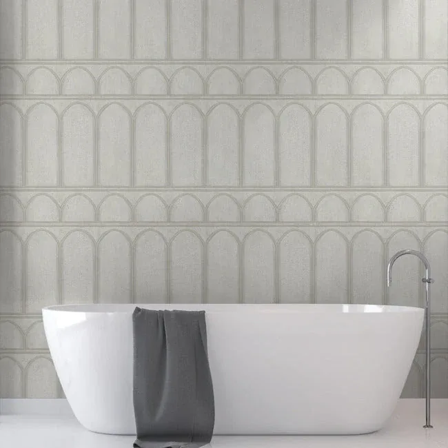 York Wallcoverings Arches Grey & Pearl Wallpaper | Wallpaper Twins York Wallcoverings Arches Grey & Pearl Wallpaper - SKU MN1832