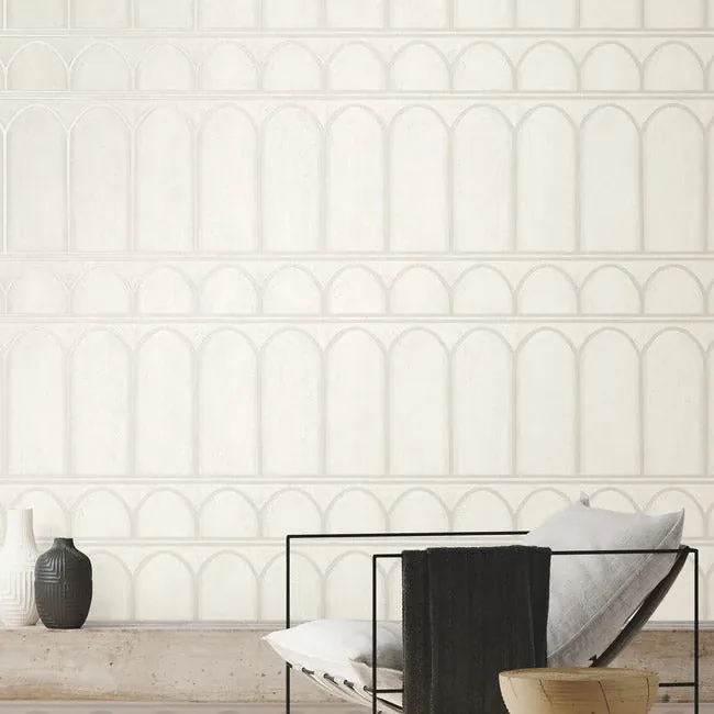 York Wallcoverings Arches White & Pearl Wallpaper | Wallpaper Twins York Wallcoverings Arches White & Pearl Wallpaper - SKU MN1830