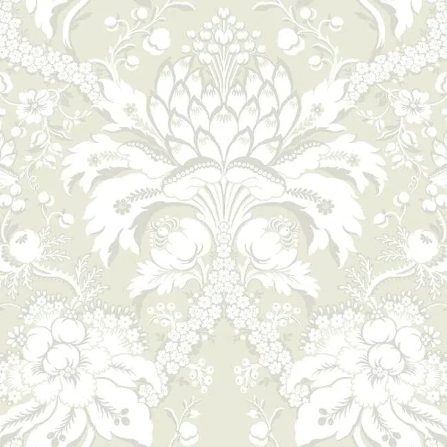 York Wallcoverings Artichoke Dam Beige & Gold Wallpaper - SKU DM4956